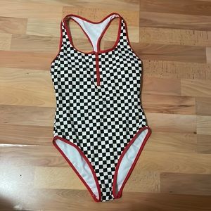 Checkered swimsuit (Red, Black, White)